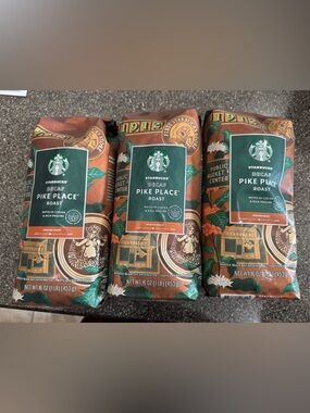 NEW (3) 1lbs STARBUCKS DECAF CBLEND MEDIUM ROAST DECAFFINATED WHOLE BEANS